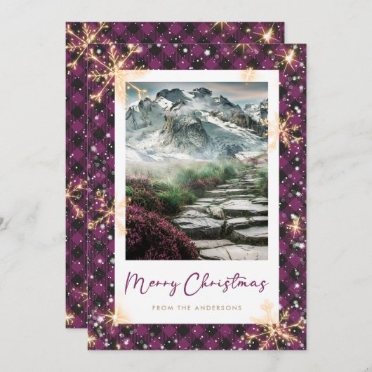 Paarse Buffalo Pset Mountain-kerstkaarten Feestdagenkaart (Voorkant / Achterkant)