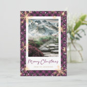 Paarse Buffalo Pset Mountain-kerstkaarten Feestdagenkaart (Staand voorkant)