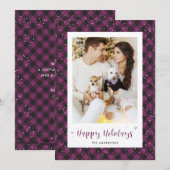 Paarse Buffalo Pset Snow Photo Holiday Kaarten (Voorkant / Achterkant)