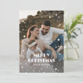 Paarse Buffalo Pset Snow Stars met kerstmis Feestdagenkaart (Staand voorkant)