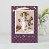 Paarse Buffalo Pset Stars Kaarten voor kerstkaarte (Staand voorkant)