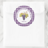 Paarse buffelcheque Homemade Grape Jelly of Jam Ronde Sticker (Tas)