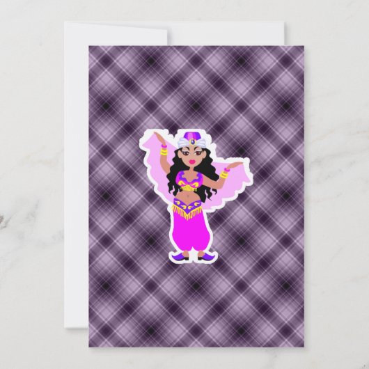 Paarse buikdanseres kaart (Achterkant)