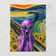 Paarse buitenaardse schreeuwen