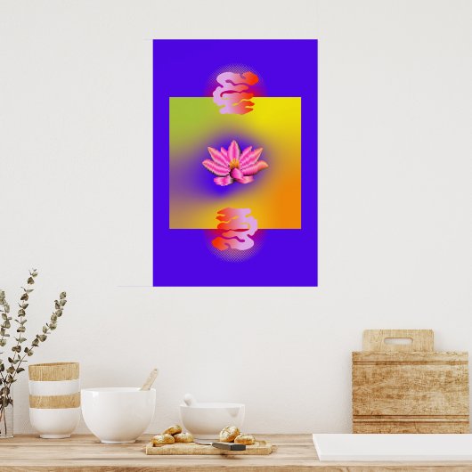 Paarse buitenwijken poster (Keuken)