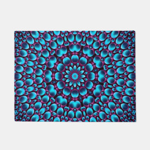 Paarse buizen Blauwe Fractal Kaleidoscoop Deurmat