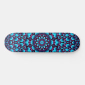 Paarse buizen  Blauwe Fractal Kaleidoscoop Skateboard (Horizontaal)