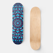 Paarse buizen  Blauwe Fractal Kaleidoscoop Skateboard (Voorkant)