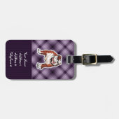 Paarse Bulldog Bagagelabel (Voorkant horizontaal)