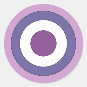 Paarse Bulls-eye Ronde Sticker