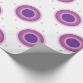 Paarse Bullseye Target Polka Dot Round Circles Cadeaupapier (Hoek)
