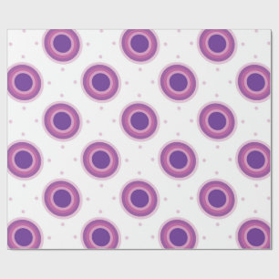 Paarse Bullseye Target Polka Dot Round Circles Cadeaupapier