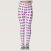 Paarse Bullseye Target Polka Dot Round Circles Leggings (Voorkant)
