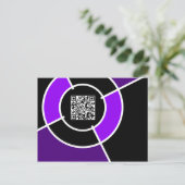 paarse bulseye QR-code Briefkaart (Staand voorkant)
