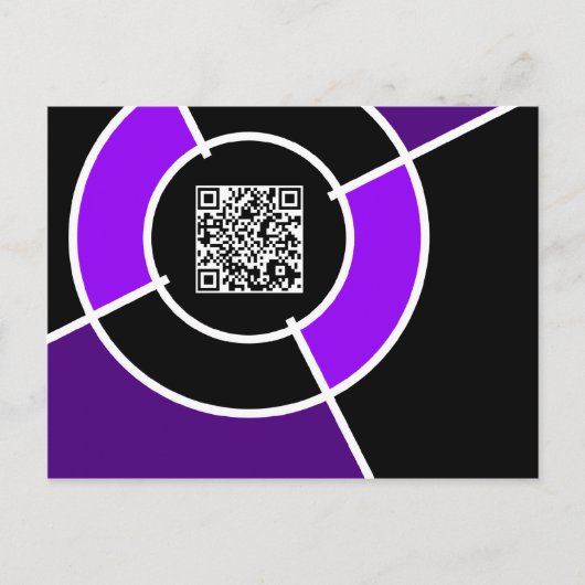 paarse bulseye QR-code Briefkaart (Voorkant)