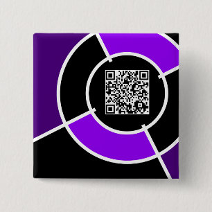 paarse bulseye QR-code Vierkante Button 5,1 Cm