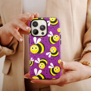 Paarse Bumblebees iPhone iPhone 14 Hoesje-Mate Case-Mate iPhone 14 Hoesje