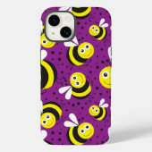 Paarse Bumblebees iPhone | iPhone 14 Hoesje-Mate Case-Mate iPhone Case (Achterkant)