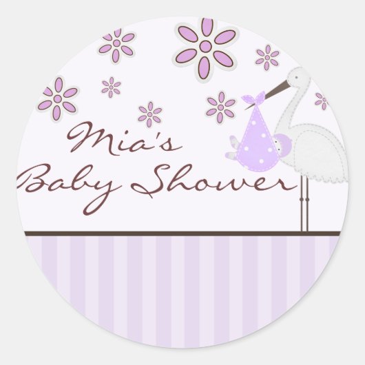 paarse bundel van vreugde Baby Shower Sticker (Voorkant)