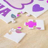 Paarse Bunny Gepersonaliseerde Kinderen Legpuzzel (Zijkant)
