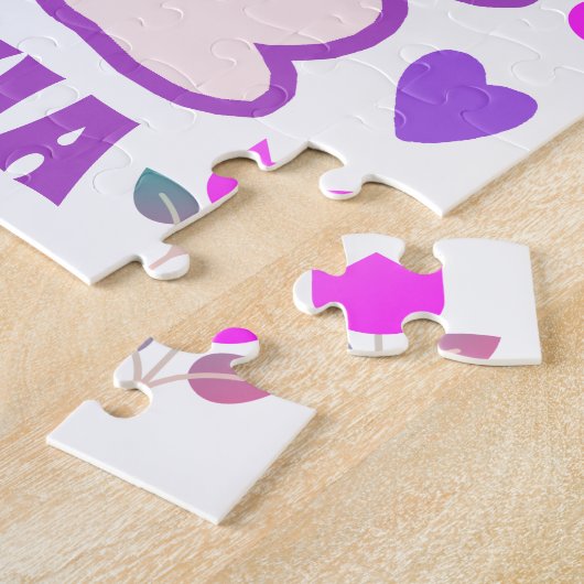 Paarse Bunny Gepersonaliseerde Kinderen Legpuzzel (Zijkant)