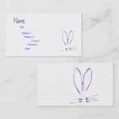 Paarse Bunny Hop Visitekaartje (Voorkant / Achterkant)