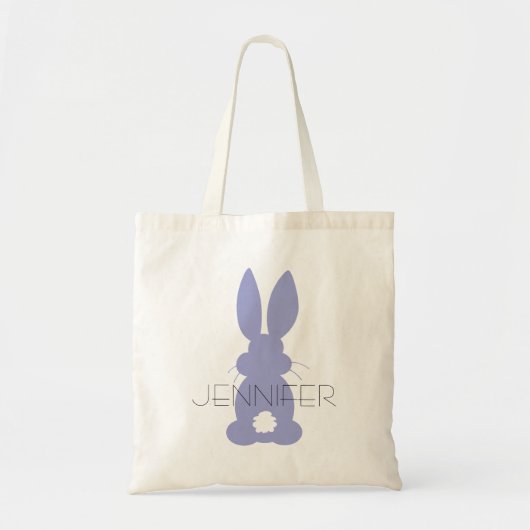 Paarse Bunny Silhouette Easter, persoonlijk Tote Bag (Voorkant)