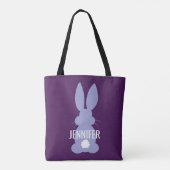 Paarse Bunny Silhouette Easter Specialized Girls Tote Bag (Achterkant)