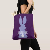 Paarse Bunny Silhouette Easter Specialized Girls Tote Bag (Dichtbij)