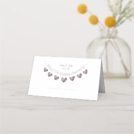 Paarse bunting elke trouwdag placecard plaatskaartje