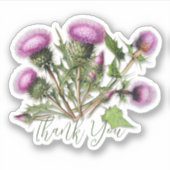 Paarse Burdock Herbal Dank u Sticker (Voorkant)