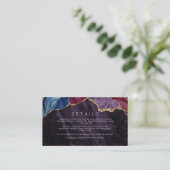 Paarse Burgundy Agate & Gouden Trouw Details Kaart (Staand voorkant)