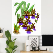  Paarse Burgundy Orchid Flower Poster (Thuiskantoor)