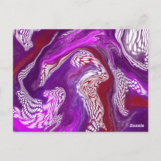 Paarse Burgundy Pour Paint.Wedding Save the Date Briefkaart (Achterkant)