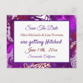 Paarse Burgundy Pour Paint.Wedding Save the Date Briefkaart (Voorkant)