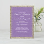 Paarse Burlap Bridal Shower-uitvindingen Kaart (Staand voorkant)