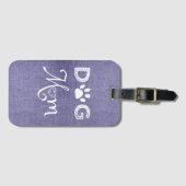 Paarse Burlap Dog Mam Bagagelabel (Voorkant (horizontaal))