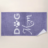 Paarse Burlap Dog Mam Beach Towel Strandlaken (Voorkant)