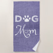 Paarse Burlap Dog Mam Beach Towel Strandlaken (Voorkant)