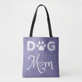 Paarse Burlap Dog Mam Canvas tas (Voorkant)