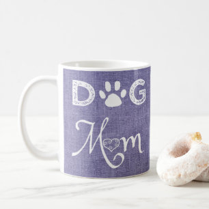 Paarse Burlap Dog Mam Coffee Mok
