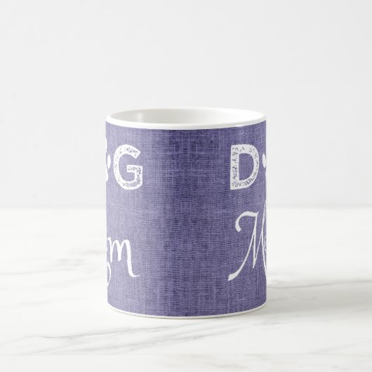 Paarse Burlap Dog Mam Coffee Mok (Center)
