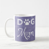 Paarse Burlap Dog Mam Coffee Mok (Links)
