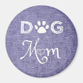 Paarse Burlap Dog Mam Magnet (Voorkant)