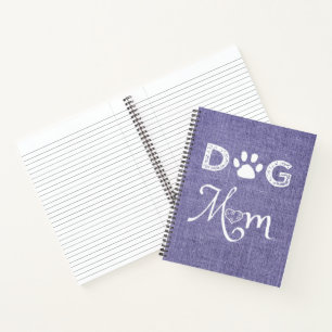 Paarse Burlap Dog Mam Notitieboek