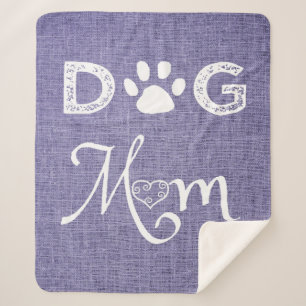 Paarse Burlap Dog mam Sherpa Blanket Sherpa Deken
