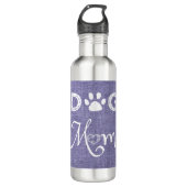 Paarse Burlap Dog mam Waterfles (Voorkant)