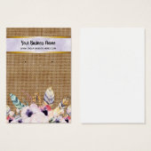 Paarse Burlap Flowers Boho die beeldschermen verdi Visitekaartje (Voorkant /achterkant)