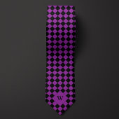 Paarse Business Checkered Monogram Stropdas