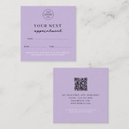 Paarse Business Logo Beauty Afspraakkaart Vierkante Visitekaartje